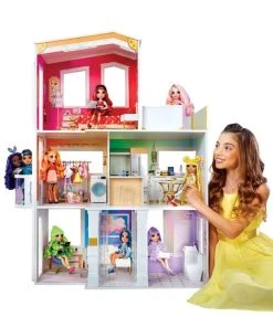 Rainbow High House Playset- 3-Story Wood Doll House