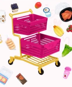 Our Generation Shopping Cart With Groceries Set