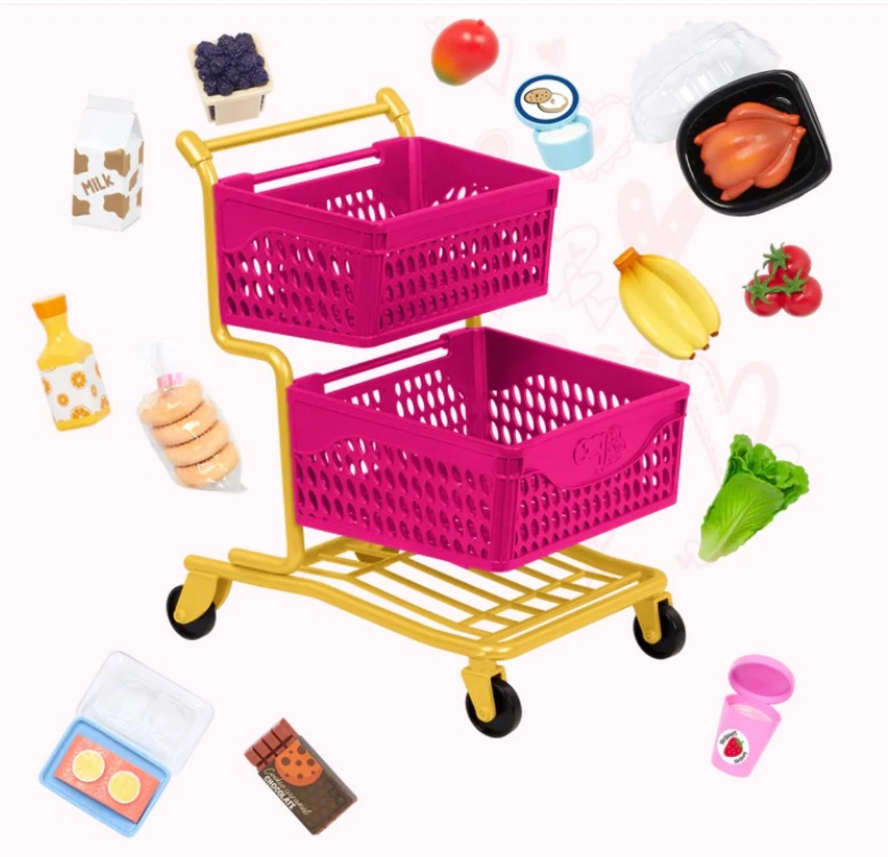 Our Generation Shopping Cart With Groceries Set 3 Our Generation Shopping Cart With Groceries Set