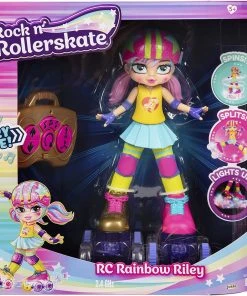 Rock N Rollerskate Doll Rainbow Riley Light Up Remote Control Rollerskating Doll -Barbie Shop 6 74689.1663912120
