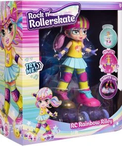 Rock N Rollerskate Doll Rainbow Riley Light Up Remote Control Rollerskating Doll -Barbie Shop 7 19201.1663912084