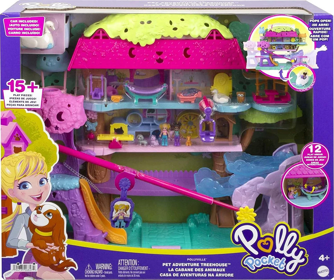 Polly Pocket Pollyville Pet Adventure Treehouse Playset 8 Polly Pocket Pollyville Pet Adventure Treehouse Playset - Image 6
