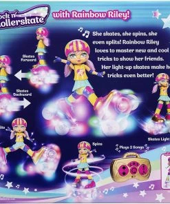 Rock N Rollerskate Doll Rainbow Riley Light Up Remote Control Rollerskating Doll -Barbie Shop 9 37472.1663912084