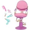 Our Generation Sitting Pretty Salon Chair - Gold Hearts Purple Base -Barbie Shop BD37414 pr 76007.1604936922