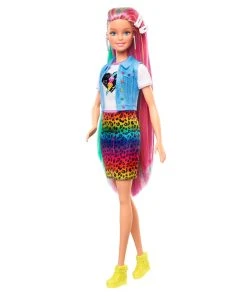 Barbie Leopard Rainbow Hair Dolls -Barbie Shop GRN81 OP 21 176 75484.1652673858