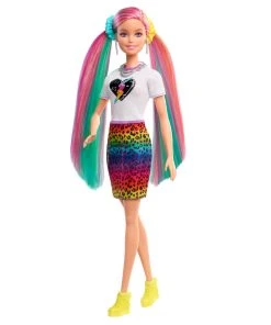 Barbie Leopard Rainbow Hair Dolls -Barbie Shop GRN81 OP 21 222 71799.1652673857