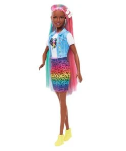 Barbie Leopard Rainbow Hair Dolls -Barbie Shop GRN82 OP 21 184 97428.1652673858